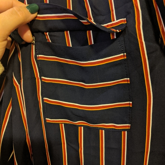 Navy Striped Blouse - Picture 2 of 6